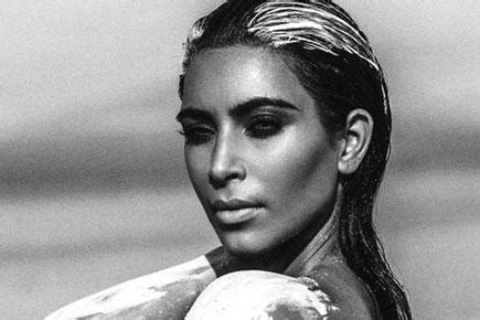 nude kim|Kim Kardashian Poses Completely Nude in New Full